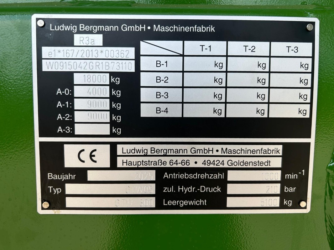 Bergmann GTW 300 - Peralatan pertanian: gambar 2 Bergmann GTW 300 - Peralatan pertanian: gambar 2