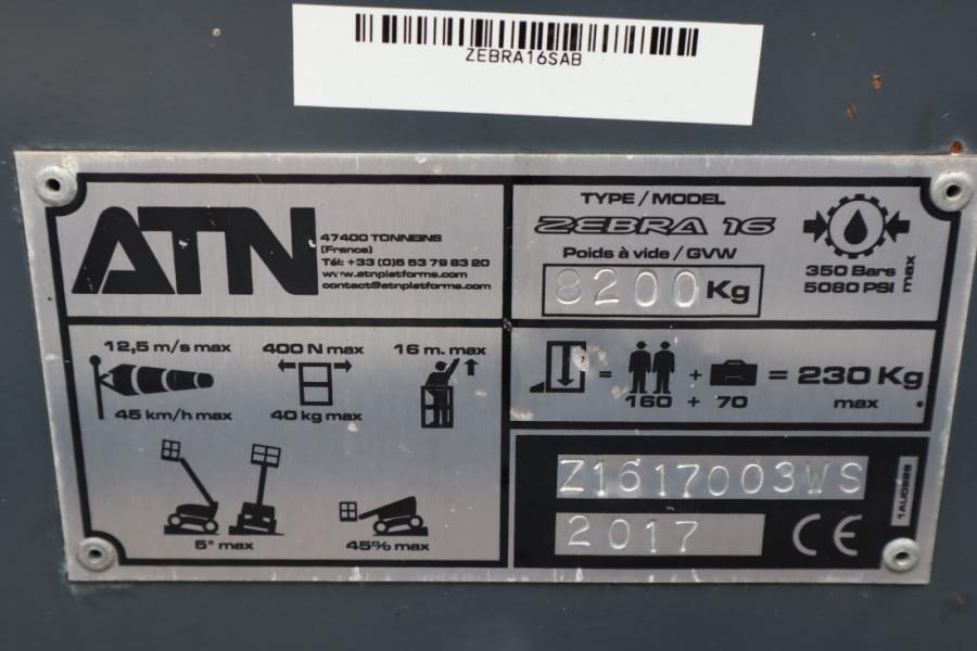 Boom artikulasi ATN Zebra 16 Guarantee! Diesel, Hydr. Stabilisers, 4x4: gambar 6