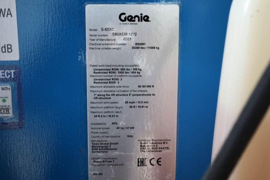 Boom teleskopik Genie S65XC Guarantee! Diesel, 4x4 Drive, 21.8m Working: gambar 6