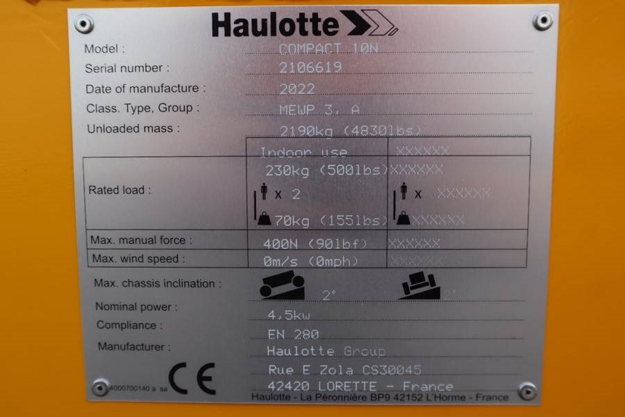 Scissor lifts Haulotte Compact 10N Valid Inspection, *Guarantee! 10m Work: gambar 6 Scissor lifts Haulotte Compact 10N Valid Inspection, *Guarantee! 10m Work: gambar 6