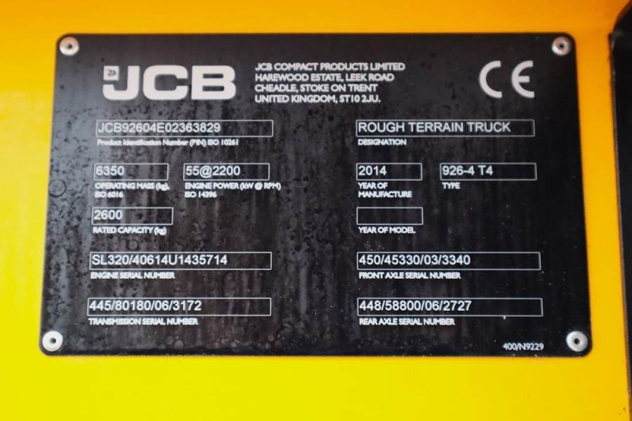 JCB 926 Diesel, 4x4 Drive, Triplex mast, 5500mm Liftin - Forklift medan kasar: gambar 5 JCB 926 Diesel, 4x4 Drive, Triplex mast, 5500mm Liftin - Forklift medan kasar: gambar 5