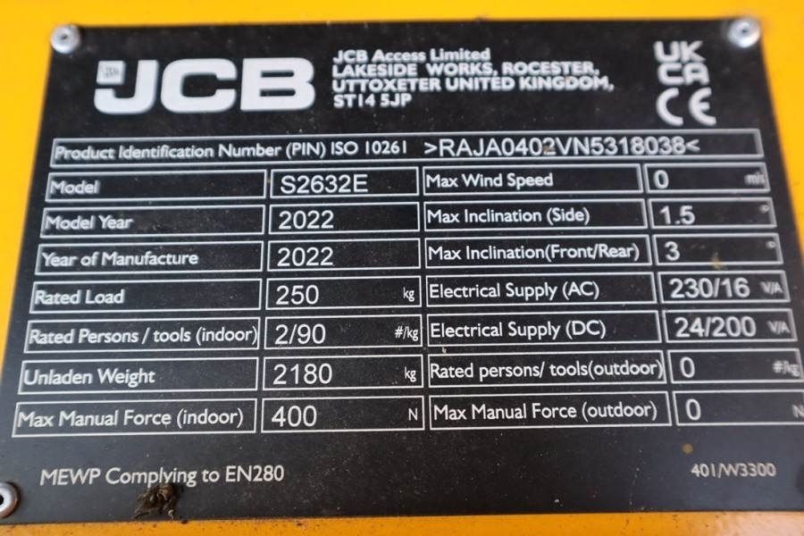 JCB S2632E Valid inspection, *Guarantee! New And Avail - Scissor lifts: gambar 3 JCB S2632E Valid inspection, *Guarantee! New And Avail - Scissor lifts: gambar 3