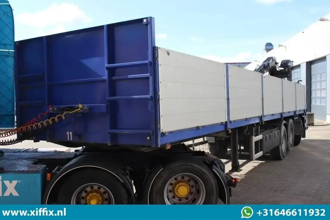 Semi-trailer flatbed Floor 3-ass. Steenoplegger met Kennis 14 ton/mtr. Kraan / 13425: gambar 9