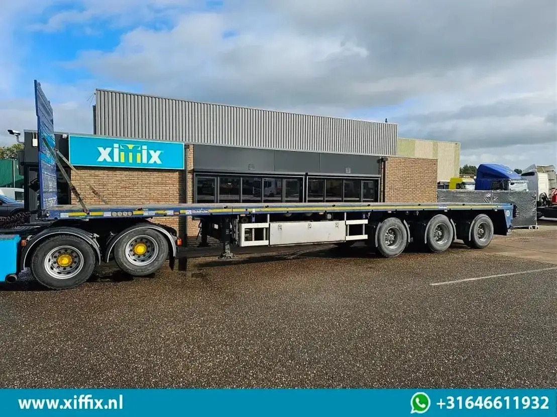 Goldhofer 3-ass. Vlakke uitschuifbare oplegger / 3x gestuurd - Semi-trailer flatbed: gambar 4 Goldhofer 3-ass. Vlakke uitschuifbare oplegger / 3x gestuurd - Semi-trailer flatbed: gambar 4