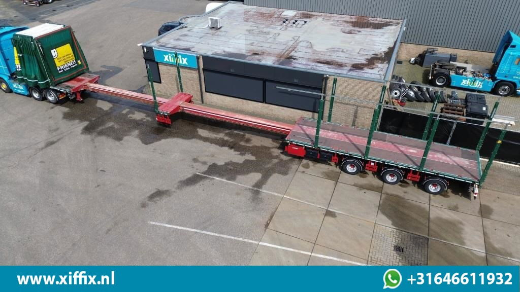 Meusburger 3-ass. Vlakke dubbel 2x uitschuifbare oplegger met huifopbouw / 3x ge - Semi-trailer flatbed: gambar 3 Meusburger 3-ass. Vlakke dubbel 2x uitschuifbare oplegger met huifopbouw / 3x ge - Semi-trailer flatbed: gambar 3