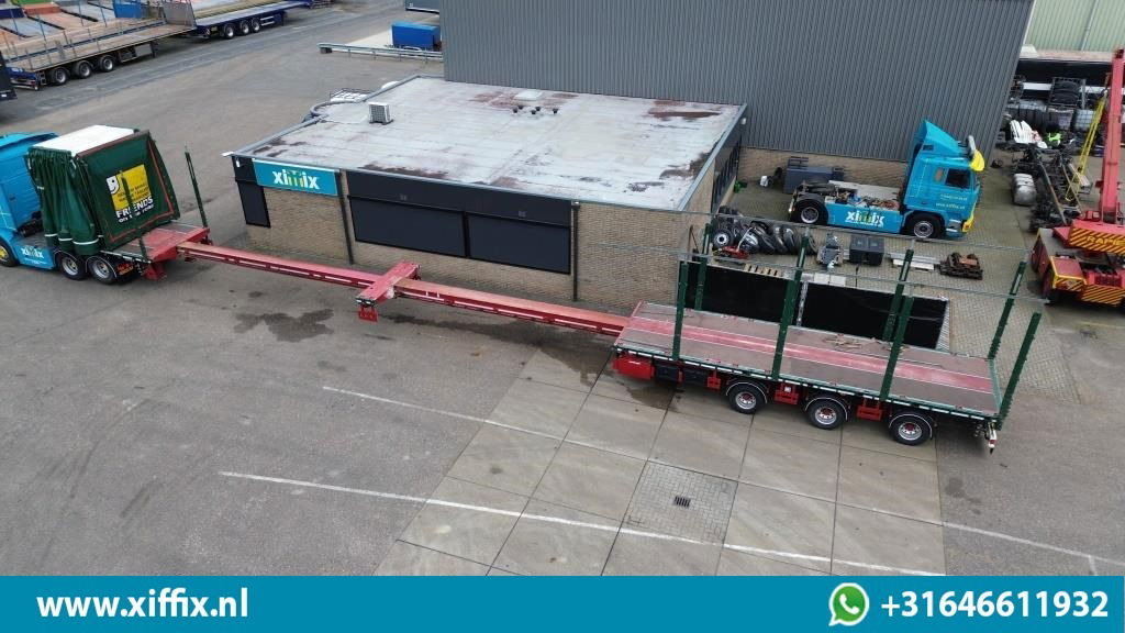 Meusburger 3-ass. Vlakke dubbel 2x uitschuifbare oplegger met huifopbouw / 3x ge - Semi-trailer flatbed: gambar 4 Meusburger 3-ass. Vlakke dubbel 2x uitschuifbare oplegger met huifopbouw / 3x ge - Semi-trailer flatbed: gambar 4