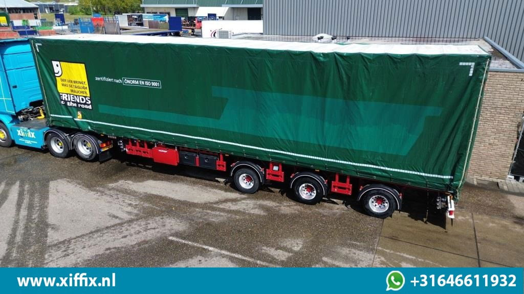 Meusburger 3-ass. Vlakke dubbel 2x uitschuifbare oplegger met huifopbouw / 3x ge - Semi-trailer flatbed: gambar 4 Meusburger 3-ass. Vlakke dubbel 2x uitschuifbare oplegger met huifopbouw / 3x ge - Semi-trailer flatbed: gambar 4