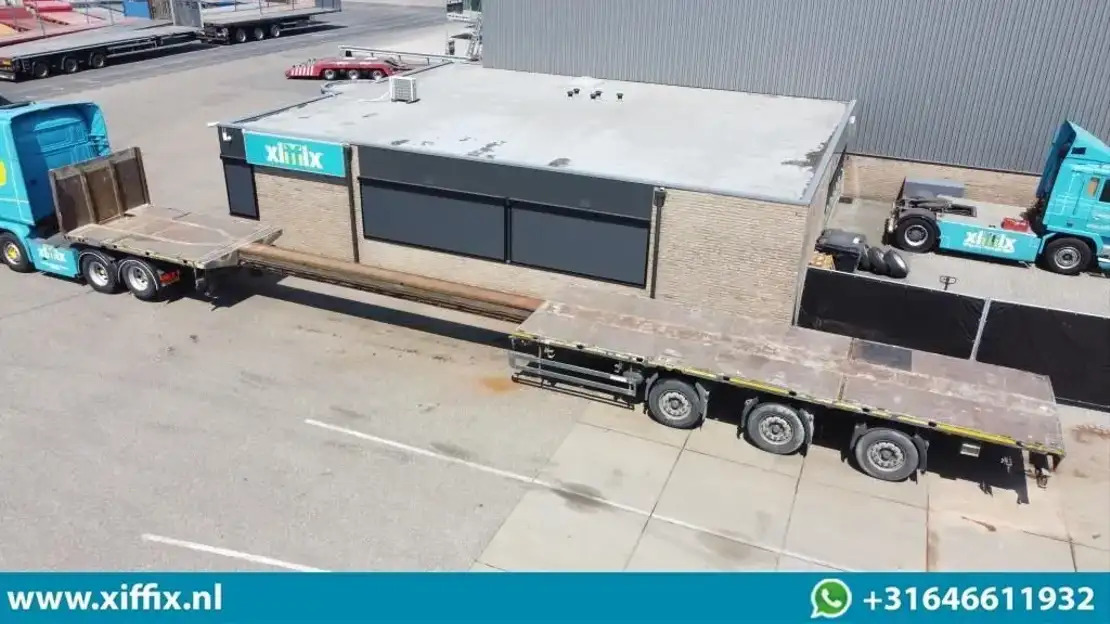 Meusburger 3-ass. Vlakke uitschuifbare oplegger / 2x gestuurd / 13819 - Semi-trailer flatbed: gambar 1 Meusburger 3-ass. Vlakke uitschuifbare oplegger / 2x gestuurd / 13819 - Semi-trailer flatbed: gambar 1