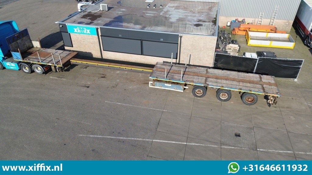 Nooteboom 3-ass. Vlakke uitschuifbare oplegger / 3x gestuurd - Semi-trailer flatbed: gambar 2 Nooteboom 3-ass. Vlakke uitschuifbare oplegger / 3x gestuurd - Semi-trailer flatbed: gambar 2