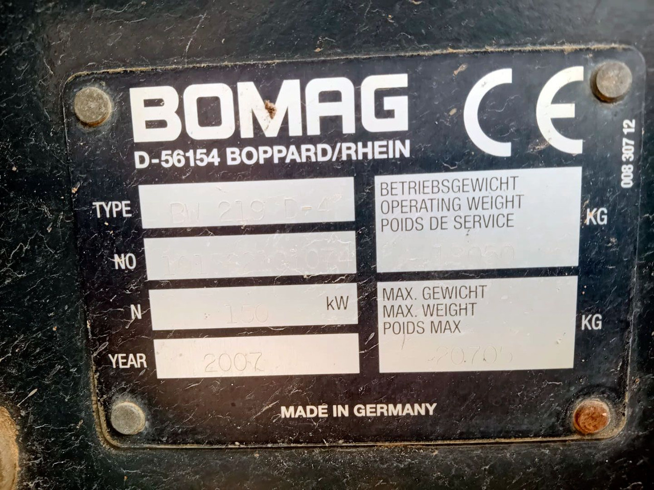BOMAG BW219D4 - Pemadat: gambar 3 BOMAG BW219D4 - Pemadat: gambar 3