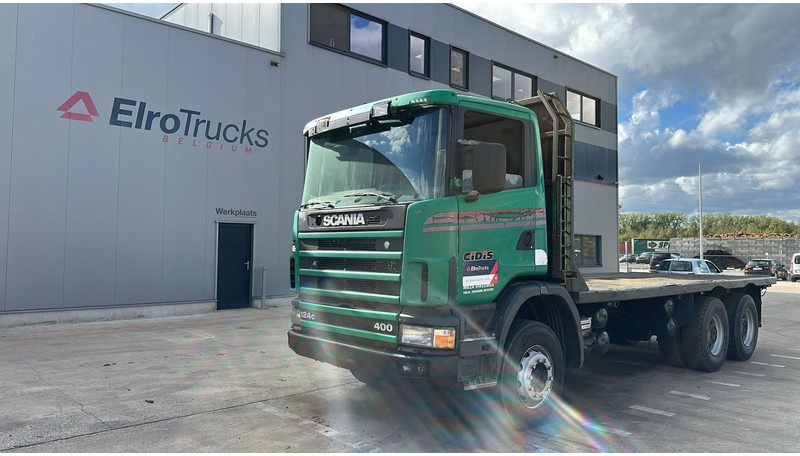 Scania 124 - 400 (POMPE MANUELLE / MANUAL PUMP / BIG HUB / GRAND PONT / LAMES / STEEL) - Truk flatbed: gambar 1 Scania 124 - 400 (POMPE MANUELLE / MANUAL PUMP / BIG HUB / GRAND PONT / LAMES / STEEL) - Truk flatbed: gambar 1