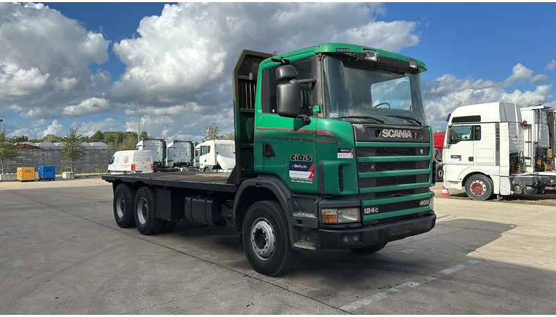 Scania 124 - 400 (POMPE MANUELLE / MANUAL PUMP / BIG HUB / GRAND PONT / LAMES / STEEL) - Truk flatbed: gambar 3 Scania 124 - 400 (POMPE MANUELLE / MANUAL PUMP / BIG HUB / GRAND PONT / LAMES / STEEL) - Truk flatbed: gambar 3