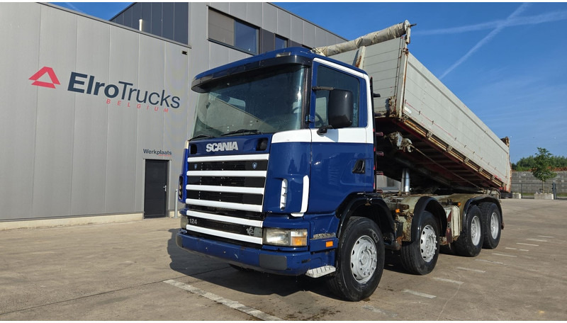 Scania 124-420 (BIG AXLE / GRAND PONT / LAMES / STEEL SUSP. / MANUAL GEARBOX / BOITE MANUELLE) - Truk jungkit: gambar 1 Scania 124-420 (BIG AXLE / GRAND PONT / LAMES / STEEL SUSP. / MANUAL GEARBOX / BOITE MANUELLE) - Truk jungkit: gambar 1