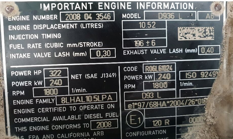 Liebherr D936L A6 - Mesin untuk Wheel loader: gambar 2 Liebherr D936L A6 - Mesin untuk Wheel loader: gambar 2