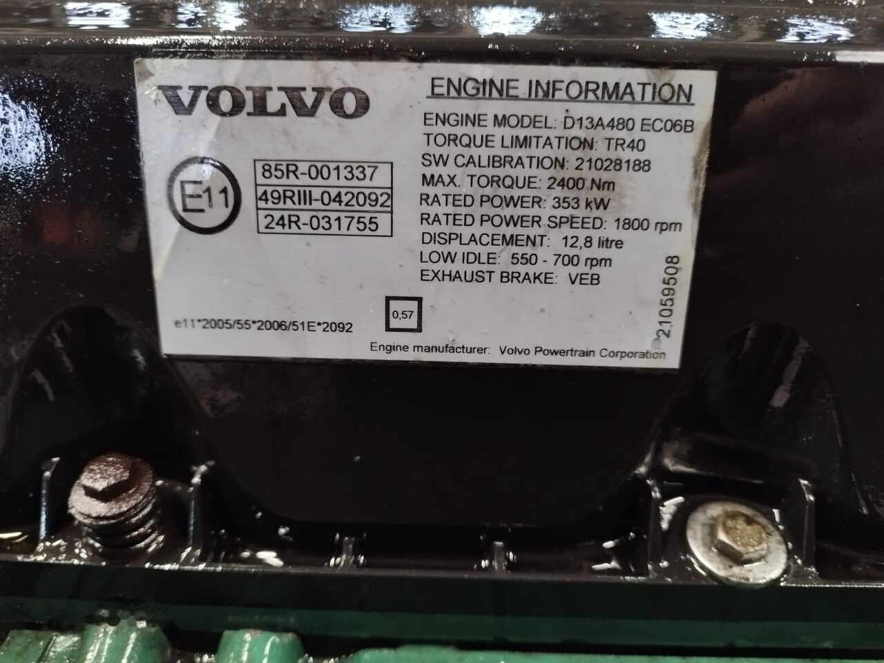 Volvo 480 E3 D13A Volvo FH13 FM13 - Mesin untuk Truk: gambar 3 Volvo 480 E3 D13A Volvo FH13 FM13 - Mesin untuk Truk: gambar 3