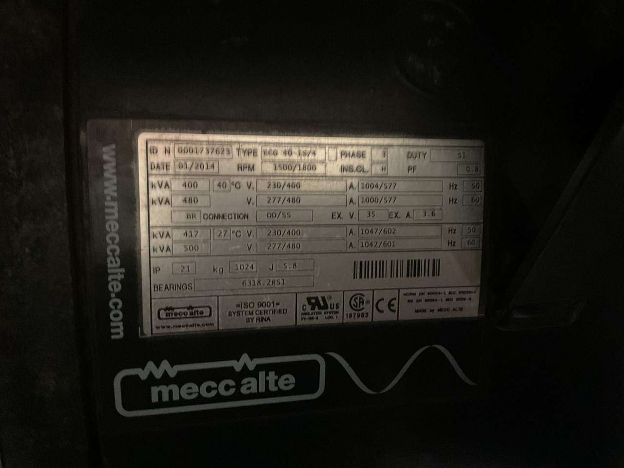 Doosan P158LE, 415KVA generatorset. Like brand new, low hours and complete - Genset: gambar 5 Doosan P158LE, 415KVA generatorset. Like brand new, low hours and complete - Genset: gambar 5