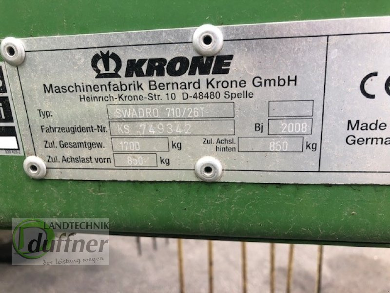 Krone Swadro 710/26 T - Tedder/ Menyapu: gambar 5 Krone Swadro 710/26 T - Tedder/ Menyapu: gambar 5