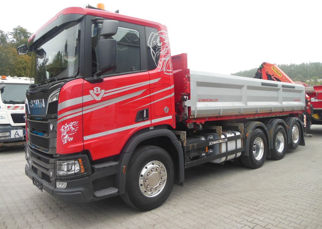 Scania R 580,8X4,KIPPER,BORDMATIC,PALFINGER PK 19.001 - Truk jungkit, Truk derek: gambar 1 Scania R 580,8X4,KIPPER,BORDMATIC,PALFINGER PK 19.001 - Truk jungkit, Truk derek: gambar 1
