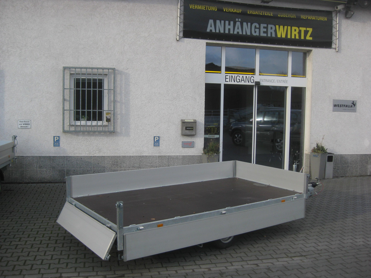 Trailer mobil Hochlader 310x160x30cm Lfh: 56cm 10" niedrig Fahrwerk (M) 1500kg: gambar 7