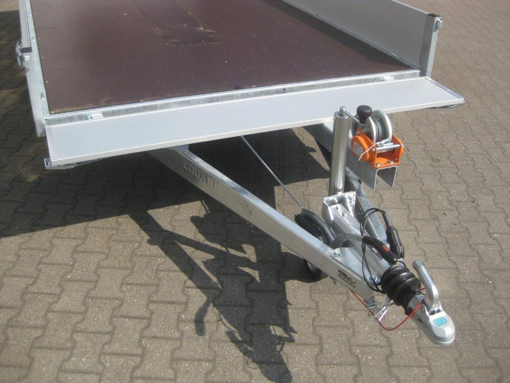 Multi Transporter 406x200x30cm Rampen Seilwinde 13" niedrig Fahrwerk (XL) 2700kg - Trailer flatbed: gambar 4 Multi Transporter 406x200x30cm Rampen Seilwinde 13" niedrig Fahrwerk (XL) 2700kg - Trailer flatbed: gambar 4
