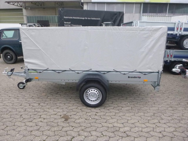 Brenderup Tieflader 2270SUB750 Stahl, 0,75 to. 2700x1300x270mm mit Hochplane 105 cm Lichte Höhe - Trailer mobil: gambar 3 Brenderup Tieflader 2270SUB750 Stahl, 0,75 to. 2700x1300x270mm mit Hochplane 105 cm Lichte Höhe - Trailer mobil: gambar 3