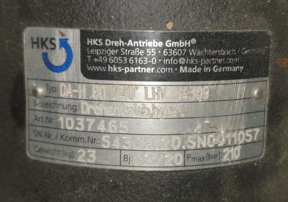 HKS DA--H 80 240º ESK1602481 for Putzmeister SPM 500 roadheader - Motor hidrolik: gambar 3 HKS DA--H 80 240º ESK1602481 for Putzmeister SPM 500 roadheader - Motor hidrolik: gambar 3