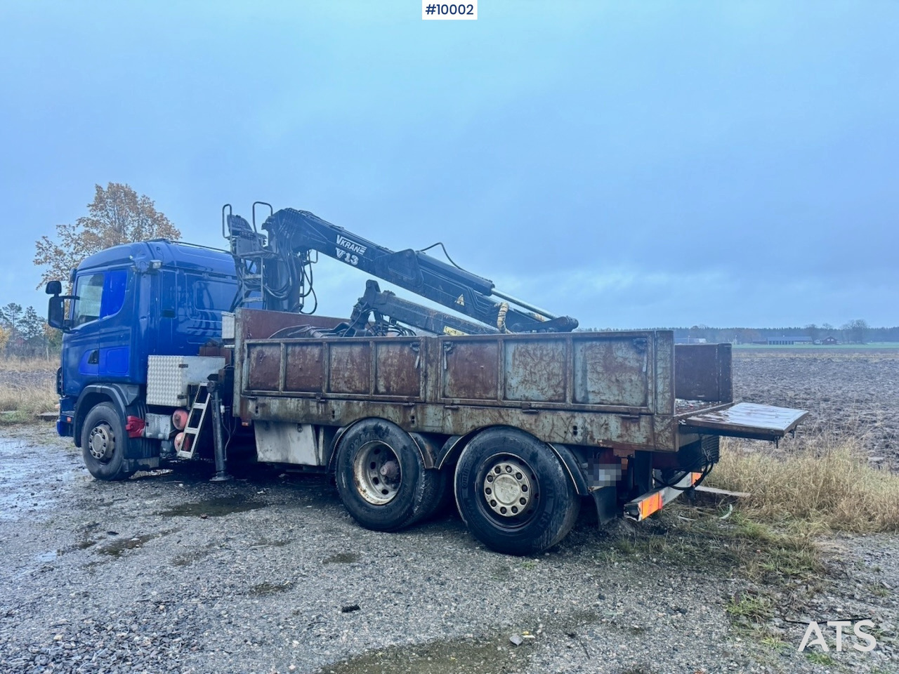 Scania R124 6x2 Flatbed truck with timber crane - Truk flatbed, Truk derek: gambar 3 Scania R124 6x2 Flatbed truck with timber crane - Truk flatbed, Truk derek: gambar 3