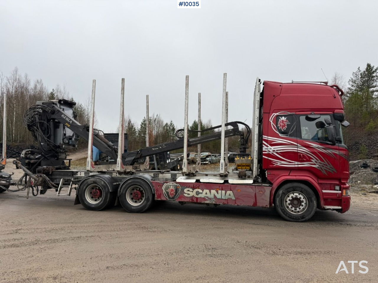 Scania R730 timber truck with crane and trailer (VIDEO) - Truk logging, Truk derek: gambar 3 Scania R730 timber truck with crane and trailer (VIDEO) - Truk logging, Truk derek: gambar 3