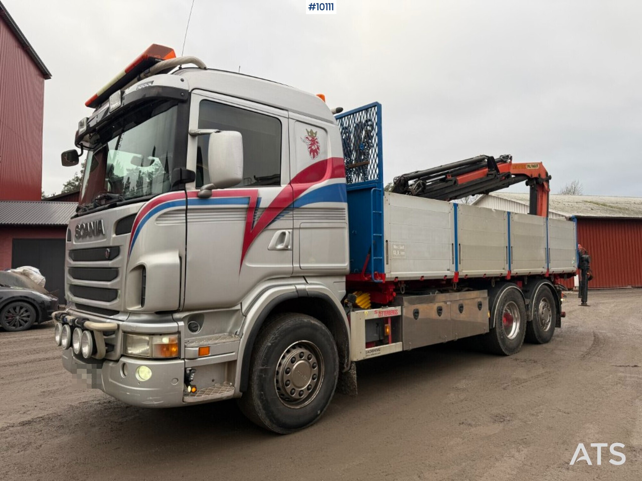 Tipper and crane truck Scania G400 with Palfinger PK 18002-EH rear-mounted crane - Truk flatbed, Truk derek: gambar 1 Tipper and crane truck Scania G400 with Palfinger PK 18002-EH rear-mounted crane - Truk flatbed, Truk derek: gambar 1