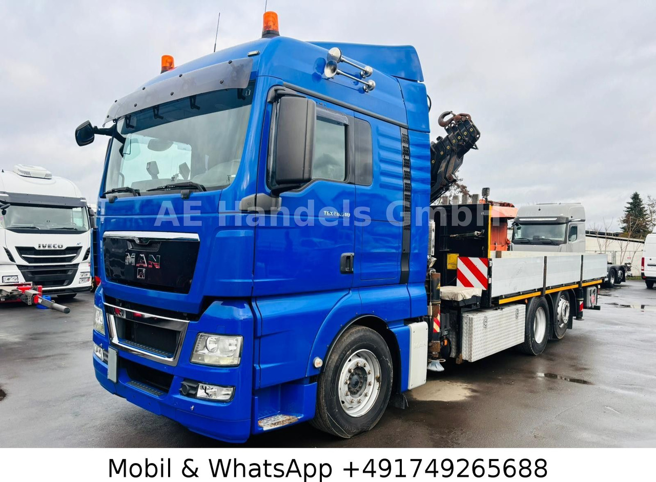 MAN TGX 26.540 XLX BL 6x2 FASSI F455 *Funk/Lenk+Lift - Truk flatbed, Truk derek: gambar 1 MAN TGX 26.540 XLX BL 6x2 FASSI F455 *Funk/Lenk+Lift - Truk flatbed, Truk derek: gambar 1