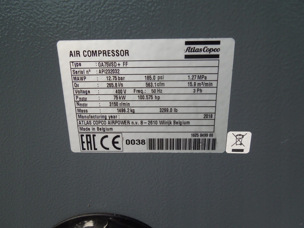 ATLAS COPCO GA75VSD+FF - Kompresor udara: gambar 2 ATLAS COPCO GA75VSD+FF - Kompresor udara: gambar 2