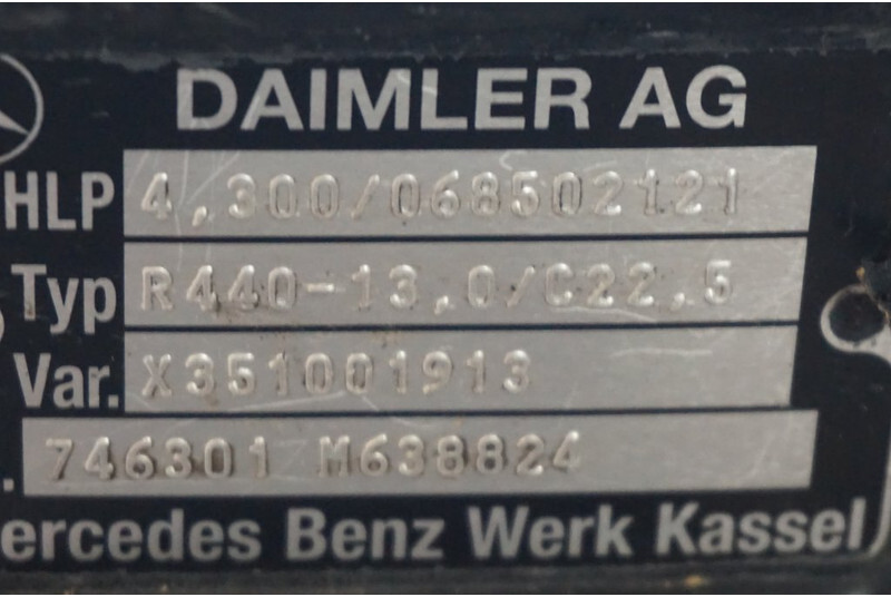 Mercedes-Benz R440-13A/C22.5 43/10 I=4.300 - As roda belakang untuk Truk: gambar 4 Mercedes-Benz R440-13A/C22.5 43/10 I=4.300 - As roda belakang untuk Truk: gambar 4