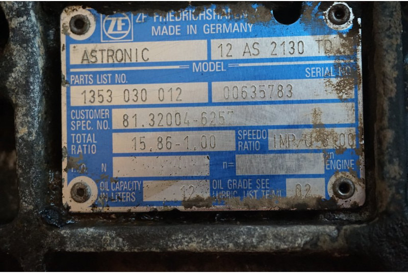 ZF 12AS2130DD TGS 81.32004-6257 - Gearbox untuk Truk: gambar 5 ZF 12AS2130DD TGS 81.32004-6257 - Gearbox untuk Truk: gambar 5