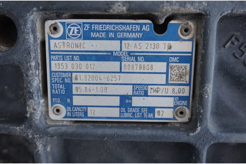 ZF 12AS2130DD TGX - Gearbox untuk Truk: gambar 5 ZF 12AS2130DD TGX - Gearbox untuk Truk: gambar 5