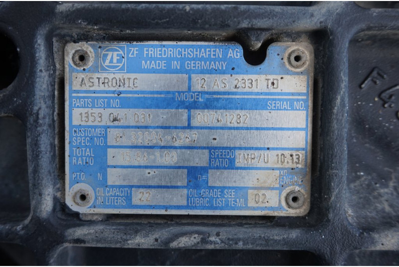 ZF 12AS2331DD+INT3 - Gearbox untuk Truk: gambar 5 ZF 12AS2331DD+INT3 - Gearbox untuk Truk: gambar 5