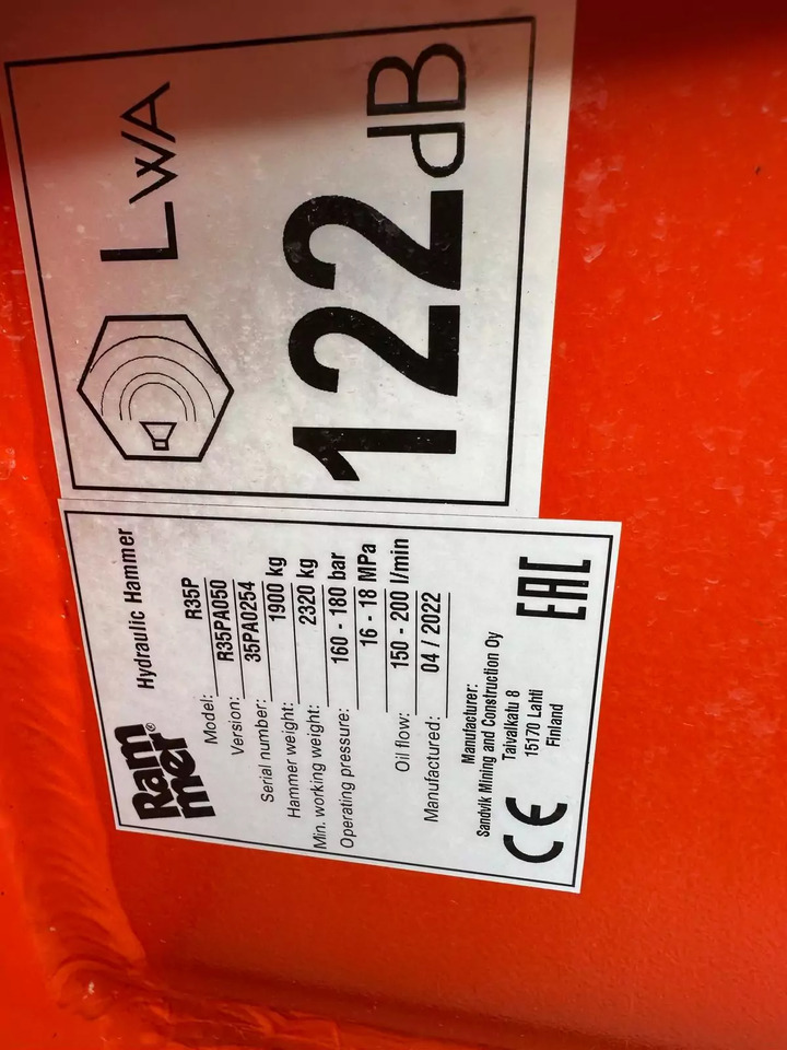 2022 Rammer R35P - Palu hidrolik: gambar 3 2022 Rammer R35P - Palu hidrolik: gambar 3