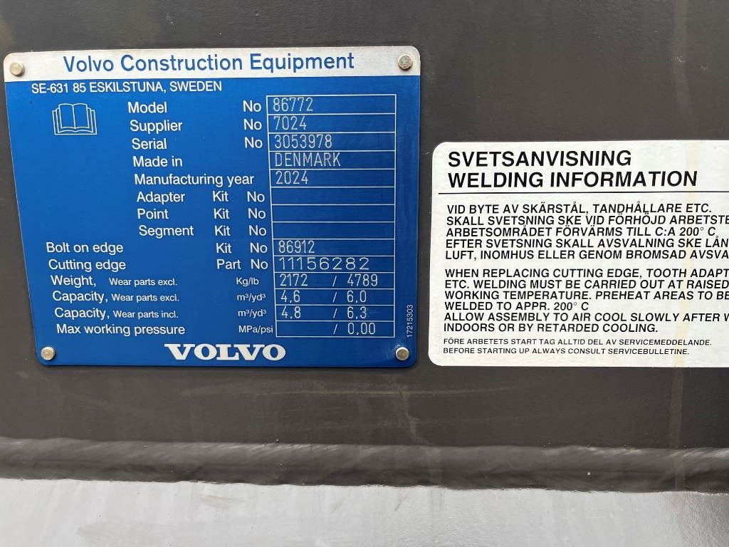 Volvo L150H L180H Ny Skopa Volvo L150 L180 Bucket - Ember untuk Peralatan konstruksi: gambar 2 Volvo L150H L180H Ny Skopa Volvo L150 L180 Bucket - Ember untuk Peralatan konstruksi: gambar 2