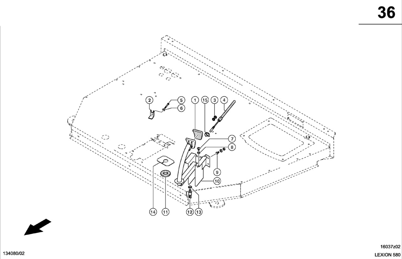 Claas Lexion 580 CIĘGNO BOWDENA 0007347512 (Hamulec postojowy) - Bagian Rem untuk Pemanen gabungan: gambar 1 Claas Lexion 580 CIĘGNO BOWDENA 0007347512 (Hamulec postojowy) - Bagian Rem untuk Pemanen gabungan: gambar 1