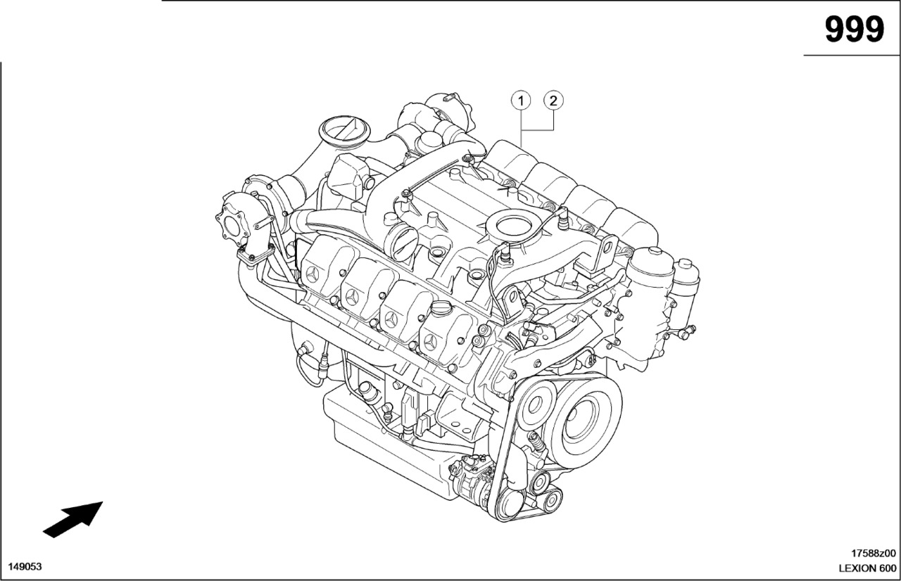 Claas Lexion 600 SILNIK 0019921550 (010 silnik kompletny) - Mesin untuk Peralatan pertanian: gambar 1 Claas Lexion 600 SILNIK 0019921550 (010 silnik kompletny) - Mesin untuk Peralatan pertanian: gambar 1
