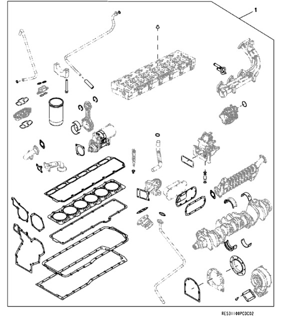 DZ10599 John Deere 8345R - Zestaw remontowy silnika - Kit perbaikan mesin untuk Peralatan pertanian: gambar 1 DZ10599 John Deere 8345R - Zestaw remontowy silnika - Kit perbaikan mesin untuk Peralatan pertanian: gambar 1