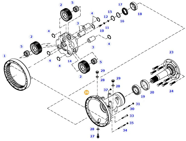 Fendt 414 Vario - zwolnica obudowa osi 404150150010 - Final drive untuk Peralatan pertanian: gambar 1 Fendt 414 Vario - zwolnica obudowa osi 404150150010 - Final drive untuk Peralatan pertanian: gambar 1