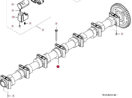 Fendt 936 Gen 7 Silnik D1556LE523 Wałek Rozrządu H218PF150298B CZĘŚCI - Camshaft untuk Peralatan pertanian: gambar 1 Fendt 936 Gen 7 Silnik D1556LE523 Wałek Rozrządu H218PF150298B CZĘŚCI - Camshaft untuk Peralatan pertanian: gambar 1