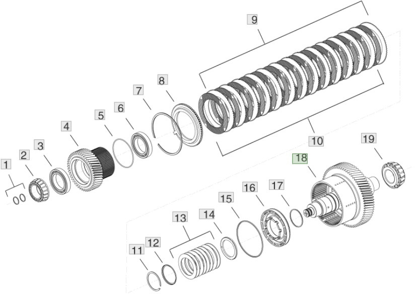 John Deere 9620 DF500 - skrzynia biegów - bieg tryb YZ501727 - Gearbox untuk Peralatan pertanian: gambar 1 John Deere 9620 DF500 - skrzynia biegów - bieg tryb YZ501727 - Gearbox untuk Peralatan pertanian: gambar 1
