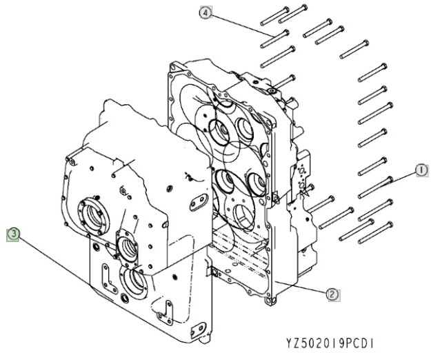 John Deere 9620 DF500 - skrzynia biegów - obudowa YZ502255 - Gearbox untuk Peralatan pertanian: gambar 1 John Deere 9620 DF500 - skrzynia biegów - obudowa YZ502255 - Gearbox untuk Peralatan pertanian: gambar 1