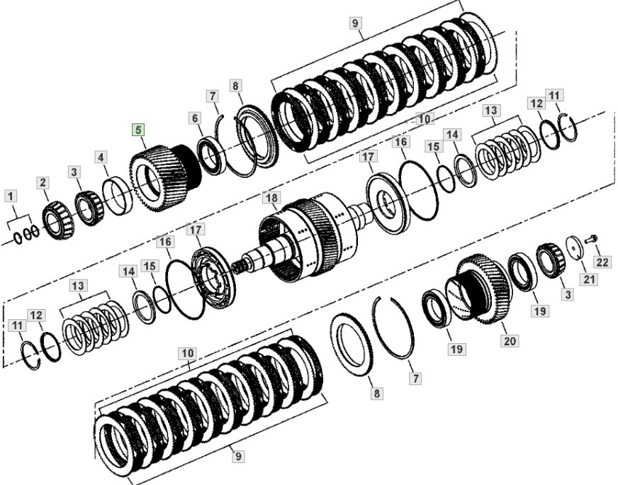 John Deere 9620 DF500 - skrzynia biegów - wał YZ502172 YZ501994 - Gearbox untuk Peralatan pertanian: gambar 1 John Deere 9620 DF500 - skrzynia biegów - wał YZ502172 YZ501994 - Gearbox untuk Peralatan pertanian: gambar 1