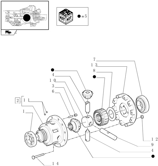 New Holland T6010 Mechanizm róźnicowy 87490100 - Gigi diferensial untuk Peralatan pertanian: gambar 1 New Holland T6010 Mechanizm róźnicowy 87490100 - Gigi diferensial untuk Peralatan pertanian: gambar 1