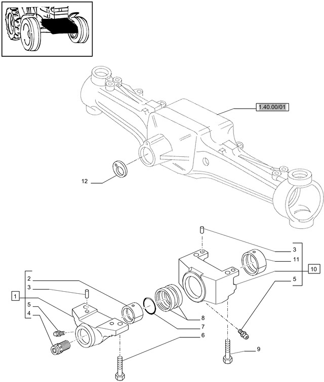 New Holland T6010 Wspornik 47126805 - Poros dan bagian untuk Traktor: gambar 1 New Holland T6010 Wspornik 47126805 - Poros dan bagian untuk Traktor: gambar 1