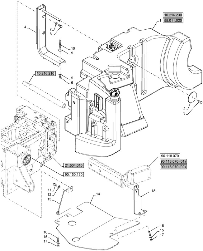 New Holland T6070 Zbiornik paliwa 48046408 - Tangki bahan bakar untuk Peralatan pertanian: gambar 1 New Holland T6070 Zbiornik paliwa 48046408 - Tangki bahan bakar untuk Peralatan pertanian: gambar 1