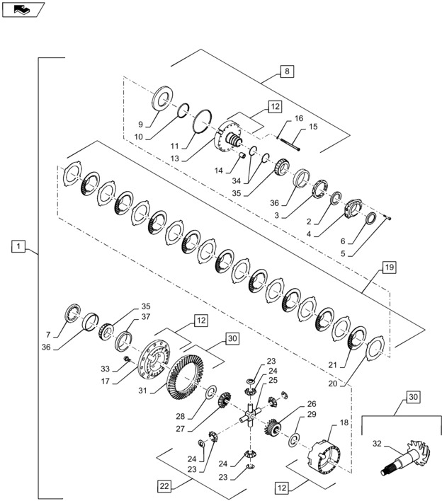 New Holland T6090 T6070 T7230 Case assy. 87324480 - Gigi diferensial untuk Traktor: gambar 1 New Holland T6090 T6070 T7230 Case assy. 87324480 - Gigi diferensial untuk Traktor: gambar 1