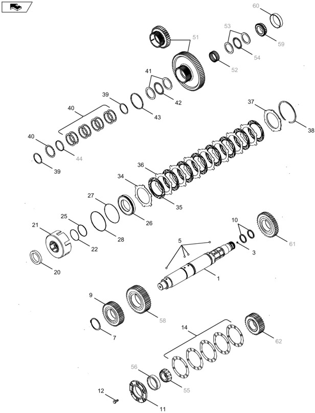 New Holland T6090 T8330 Shaft assy. 87425383 - Penularan untuk Traktor: gambar 1 New Holland T6090 T8330 Shaft assy. 87425383 - Penularan untuk Traktor: gambar 1